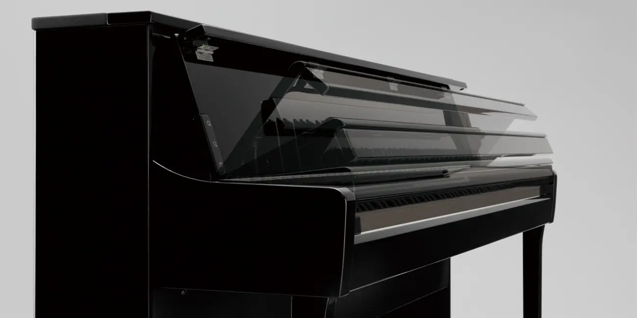Kawai CA901 digital piano with polished black finish in close-up