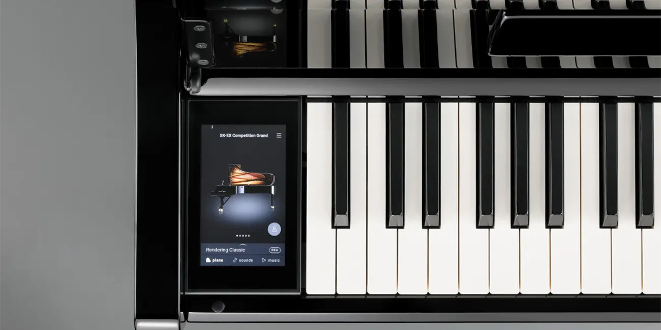Kawai CA 901 touch display next to the keyboard