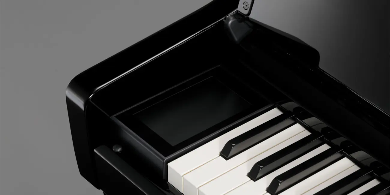Kawai CA901 keyboard with the key cover open