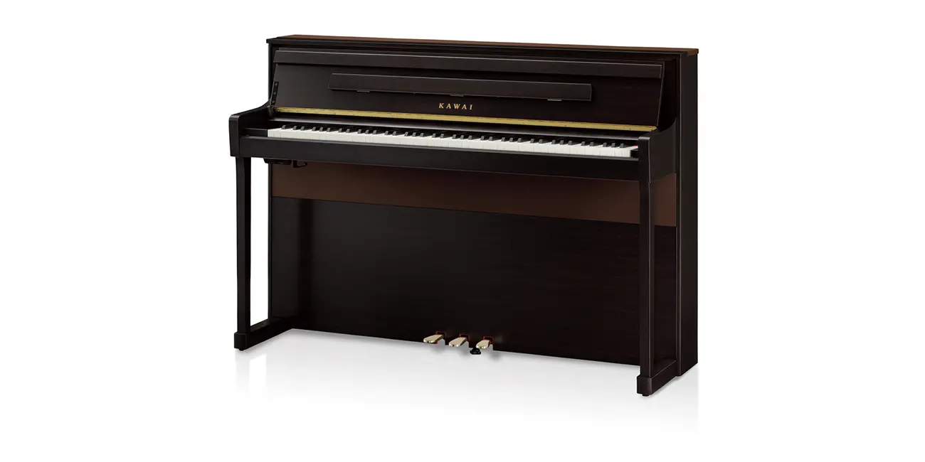 Kawai CA 901 digital piano in dark wood finish, cut-out view