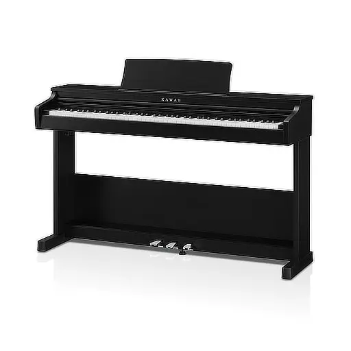 schwarzes Klavier mit Notenständer