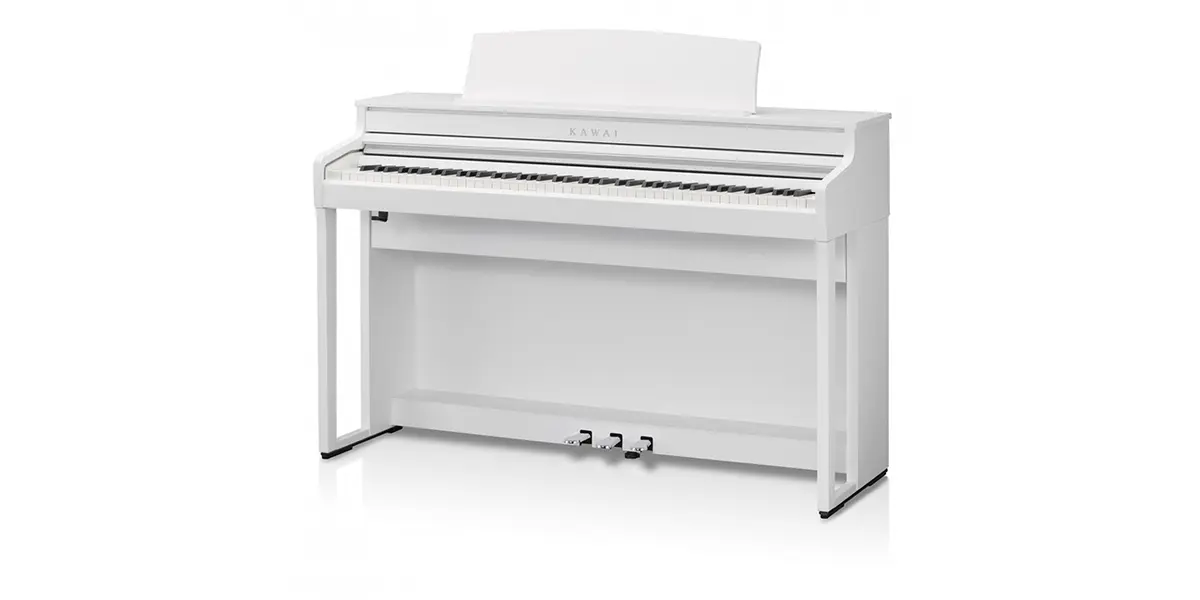 Kawai CA 401 digital piano in white, cut-out view