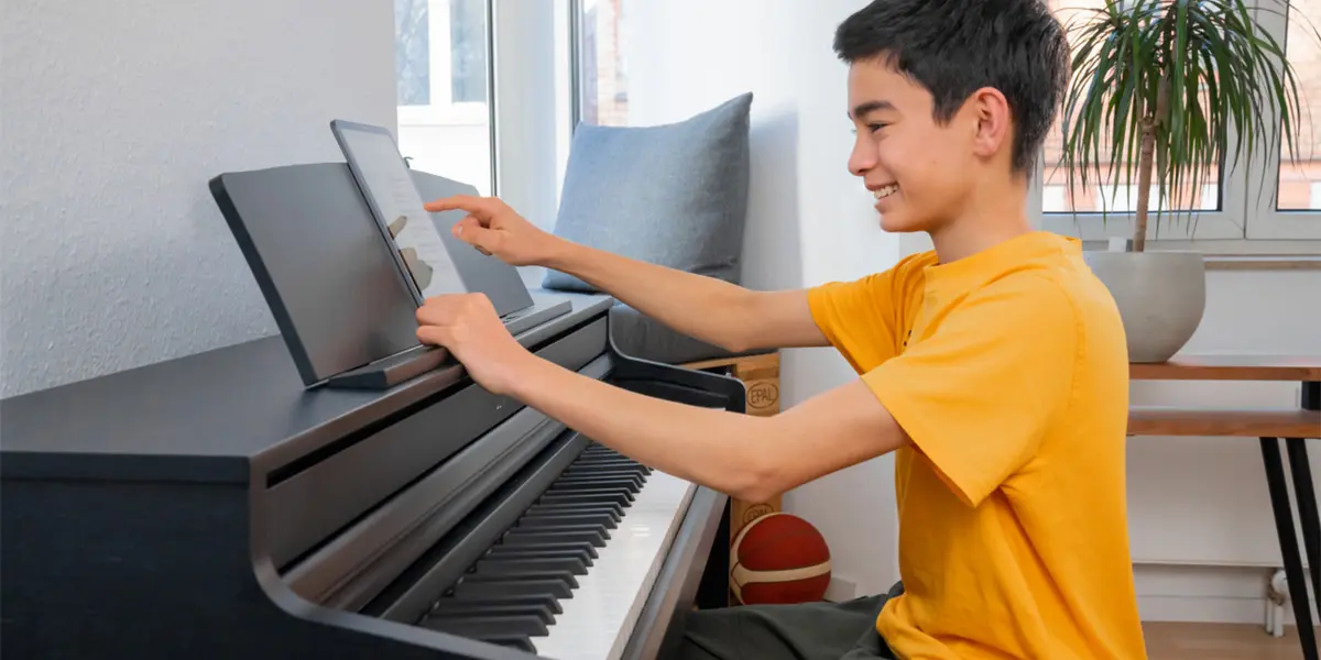 Kawai CA 401 music desk being opened