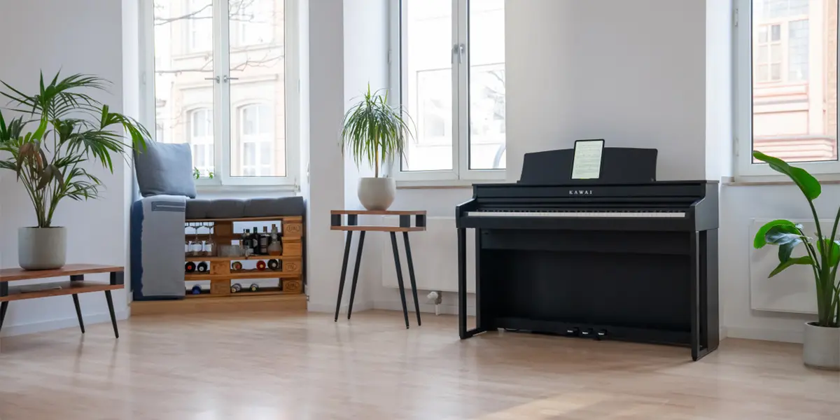 Kawai CA 401 digital piano in black with music rest