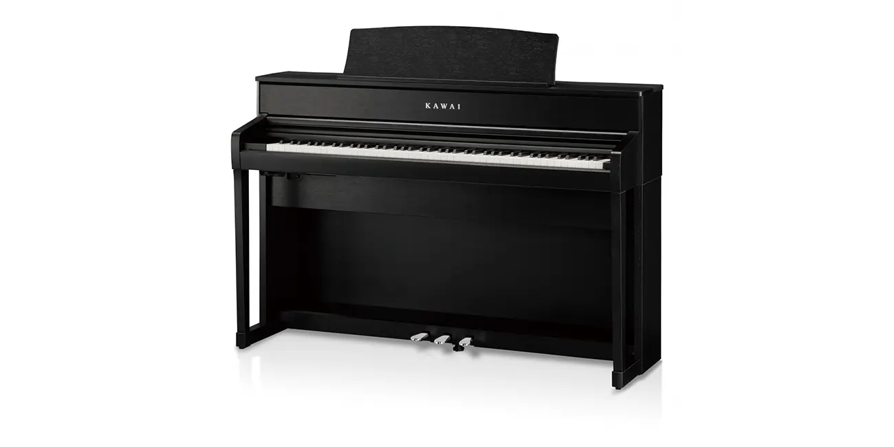 Kawai CA 701 digital piano in black, cut-out view