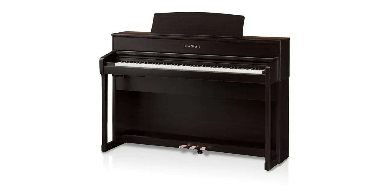 Kawai CA701 digital piano in a dark wood finish