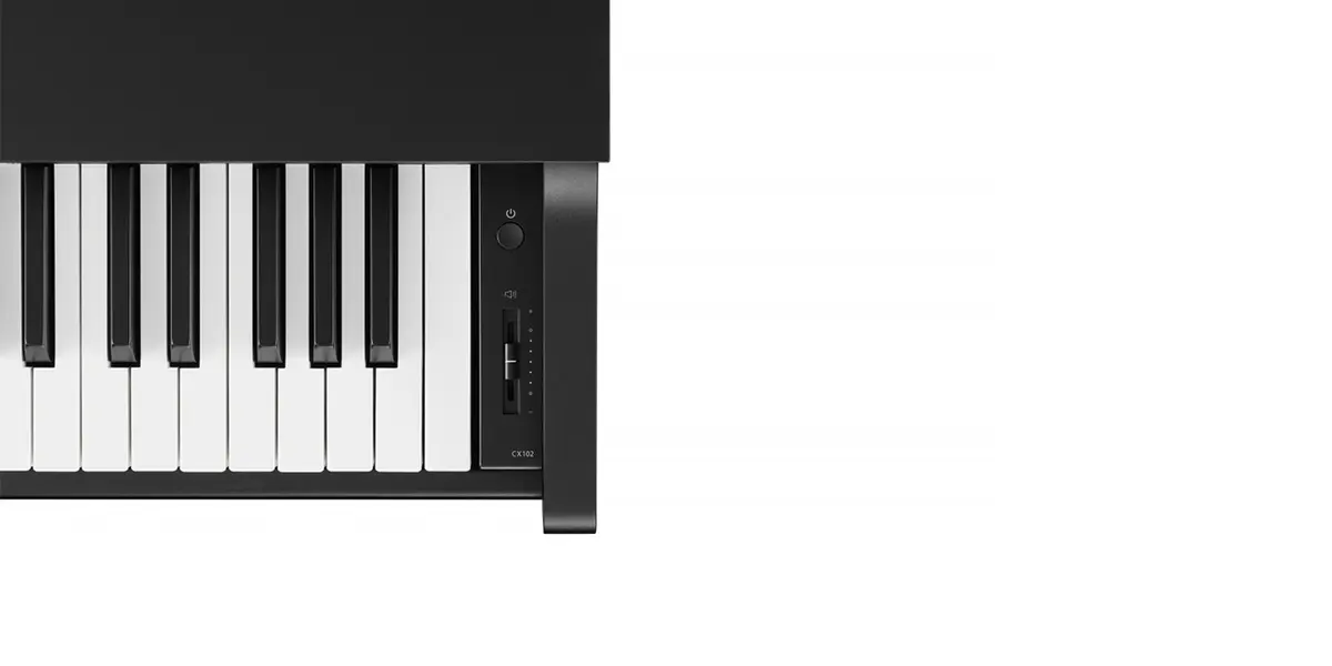 Kawai CX102 Klaviatur in Nahaufnahme