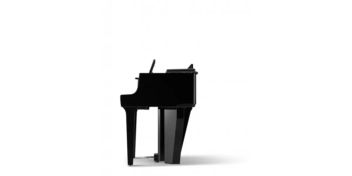Piano hybride Kawai NV12 en noir, vue latérale