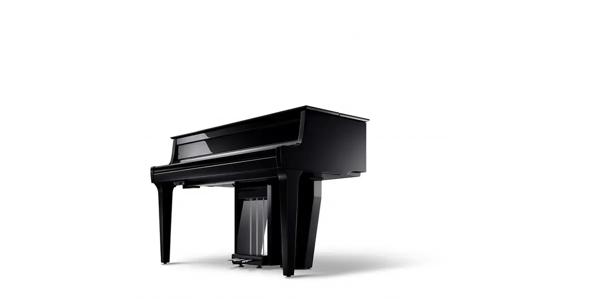 Piano hybride Kawai NV12 en noir, vue latérale