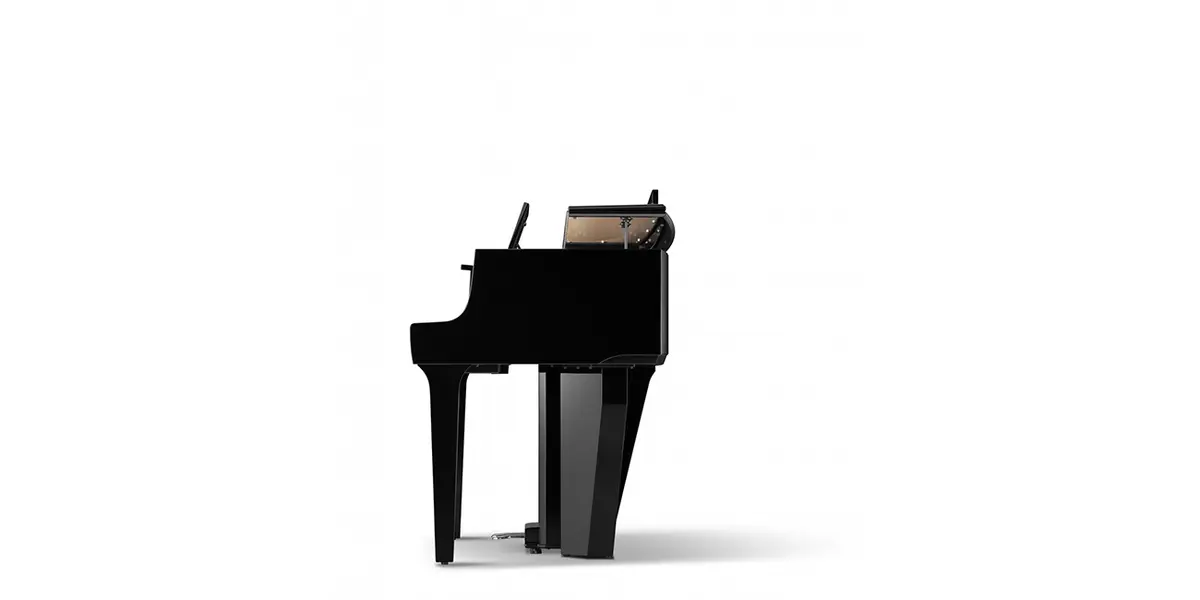 Piano hybride Kawai NV12 en noir, vue latérale