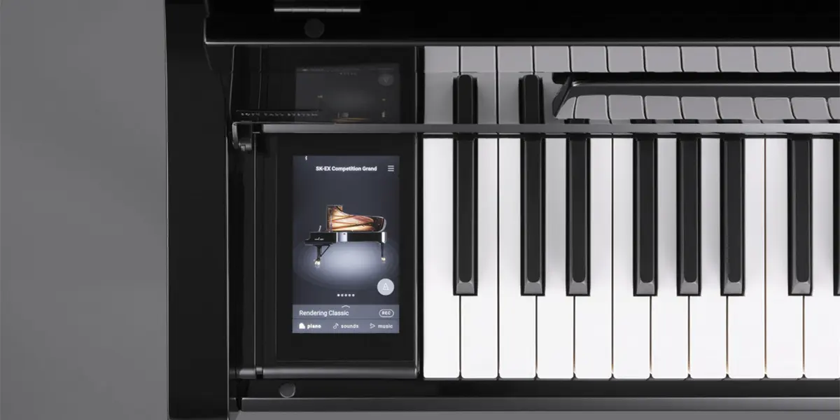 Clavier et panneau de commande Kawai NV6 en détail