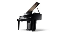 Piano hybride Kawai NV12 en noir avec couvercle ouvert