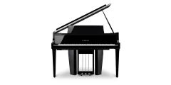 Piano hybride Kawai NV12 avec couvercle ouvert, vue de face