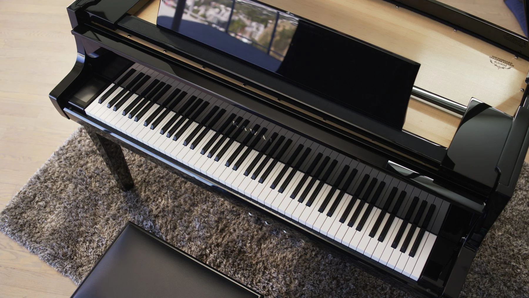 The PentaDrive wooden soundboard system of the Kawai NOVUS NV12
