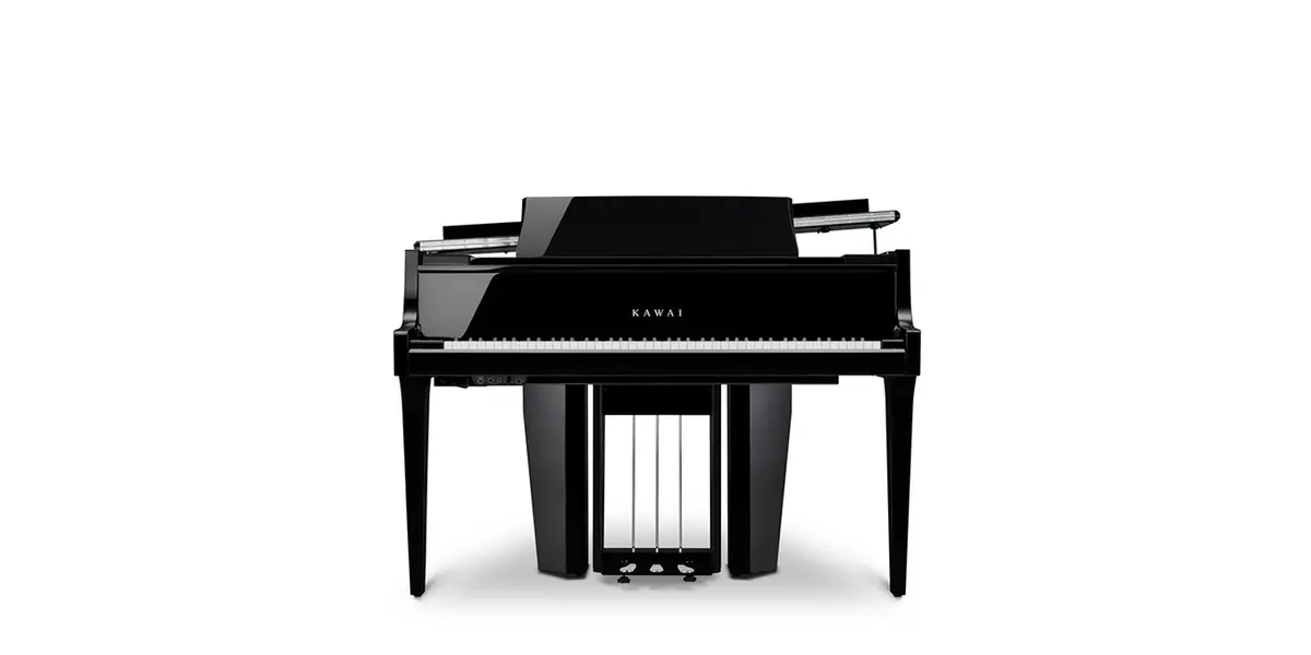 Kawai NV12 Hybridpiano in Schwarz, Frontalansicht