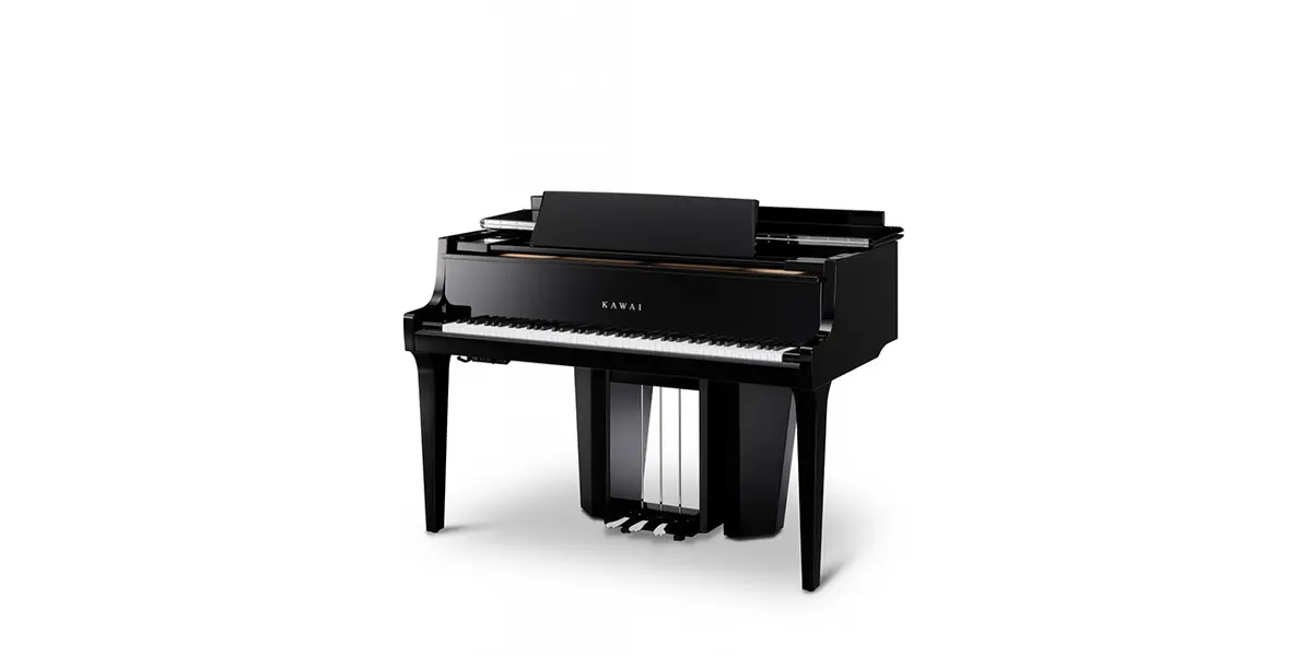 Kawai NV12 Hybridpiano in Schwarz, Frontalansicht